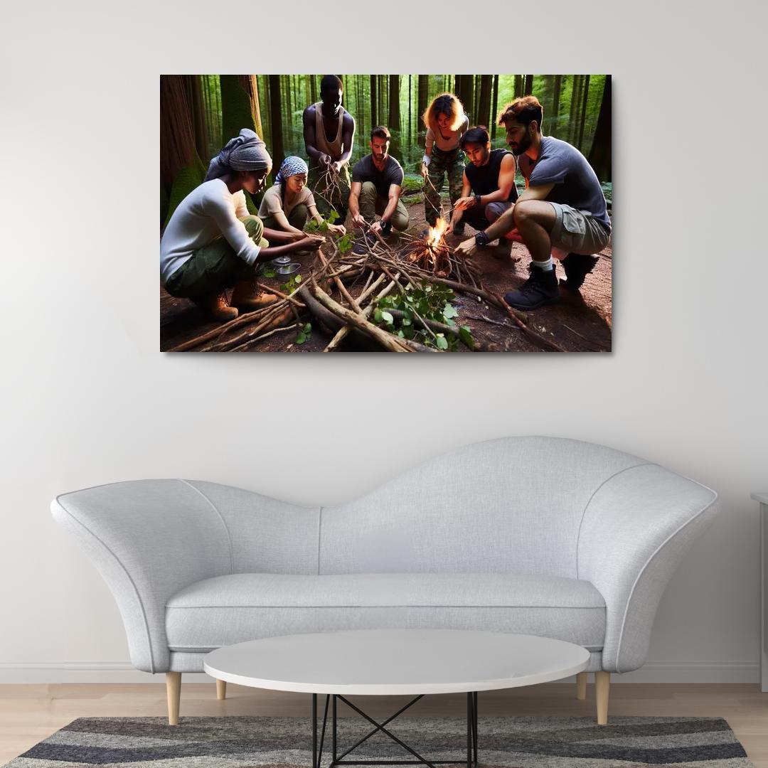 Wilderness Survival Learn the Art of Survival Skills 1 Piece HD Canvas Wall Art-Original Frame