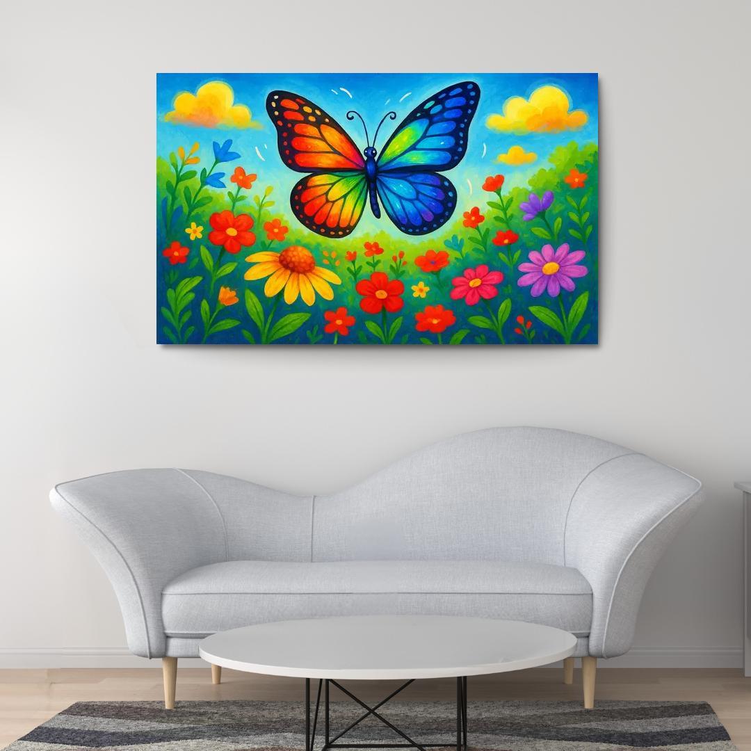 Radiant Rainbow Butterfly Quest Premium Artwork Frames