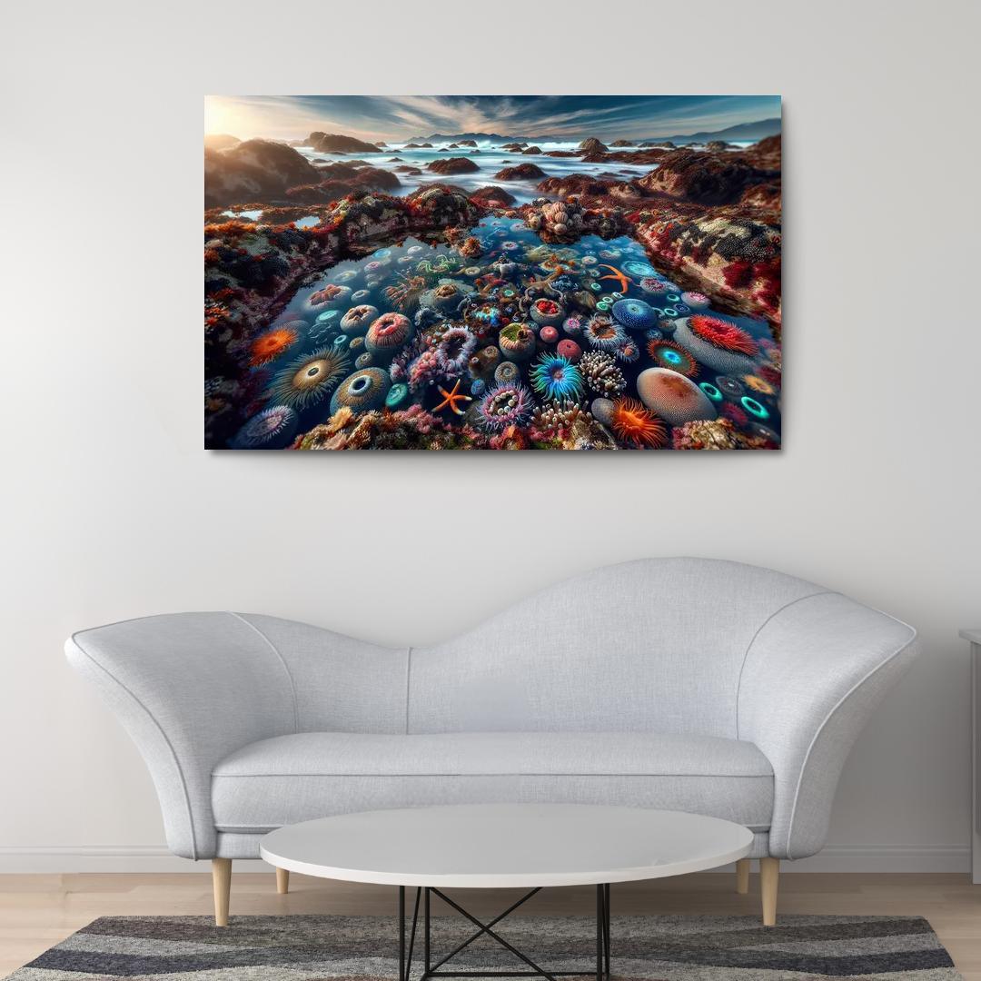 Tidal Pool Haven Nature's Aquatic Wonders Abstract Paintings Frame