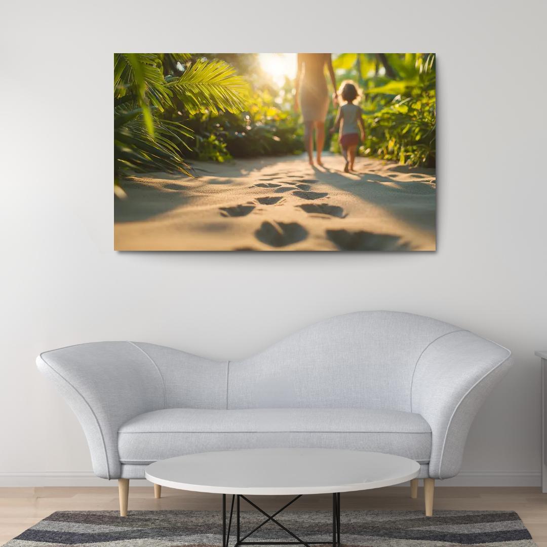 Footprints On The Path A Mothers Journey Custom Paintings Frame