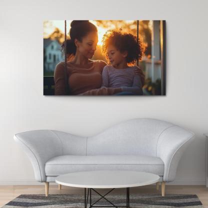 Whispers Of Love A Mother's Soft Guidance Canvas Paintings Frame