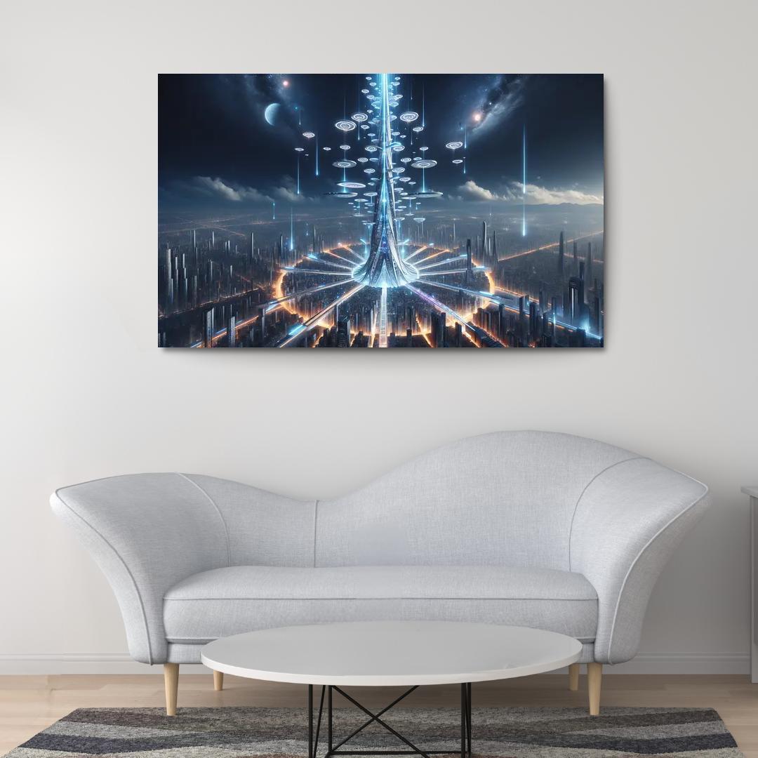 The Technomancer's Spire 1 Piece HD Canvas Wall Art-Original Frame