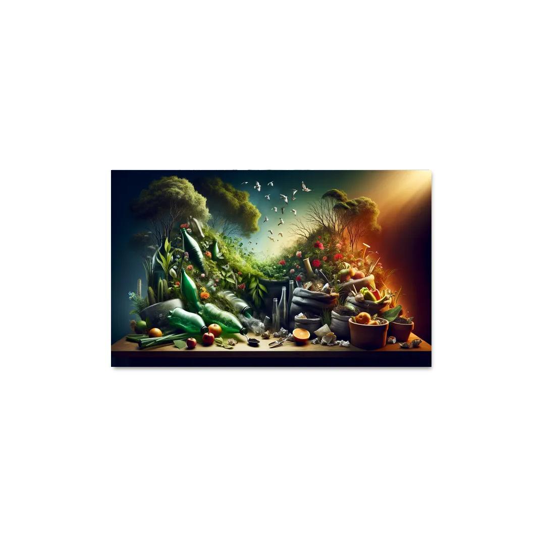 The Cycle Of Waste Towards Sustainable Living Custom Paintings Frame