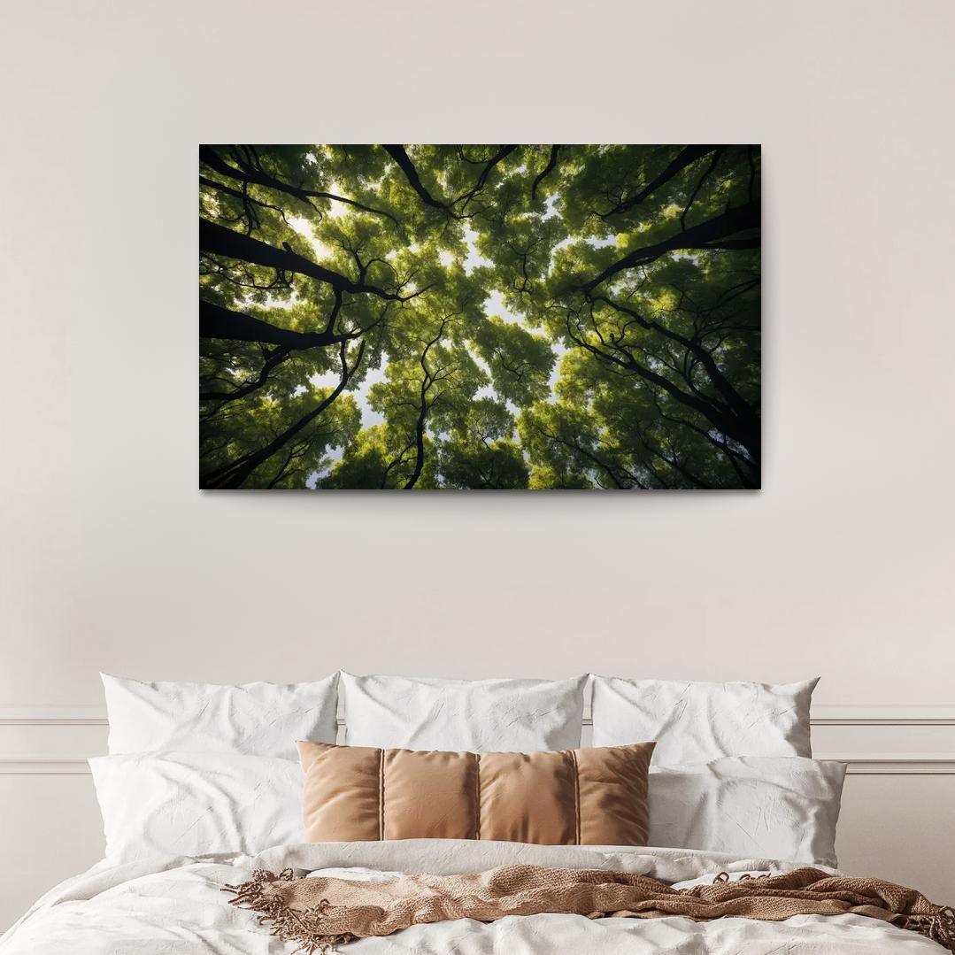 The Ethereal Splendor Of Treetop Canopies Oil Paintings Frame