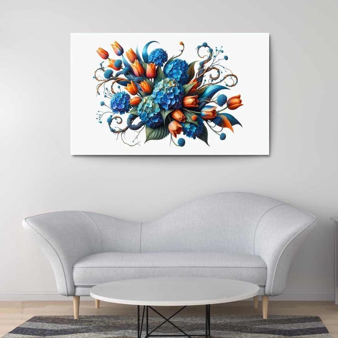 Sculpted Nature An Artistic Floral Installation 1 Piece HD Canvas Wall Art-Original Frame