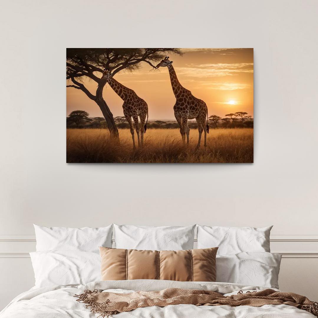 The Elegant Giraffe Towering Wonder Of The Savannah Modern Paintings Frame