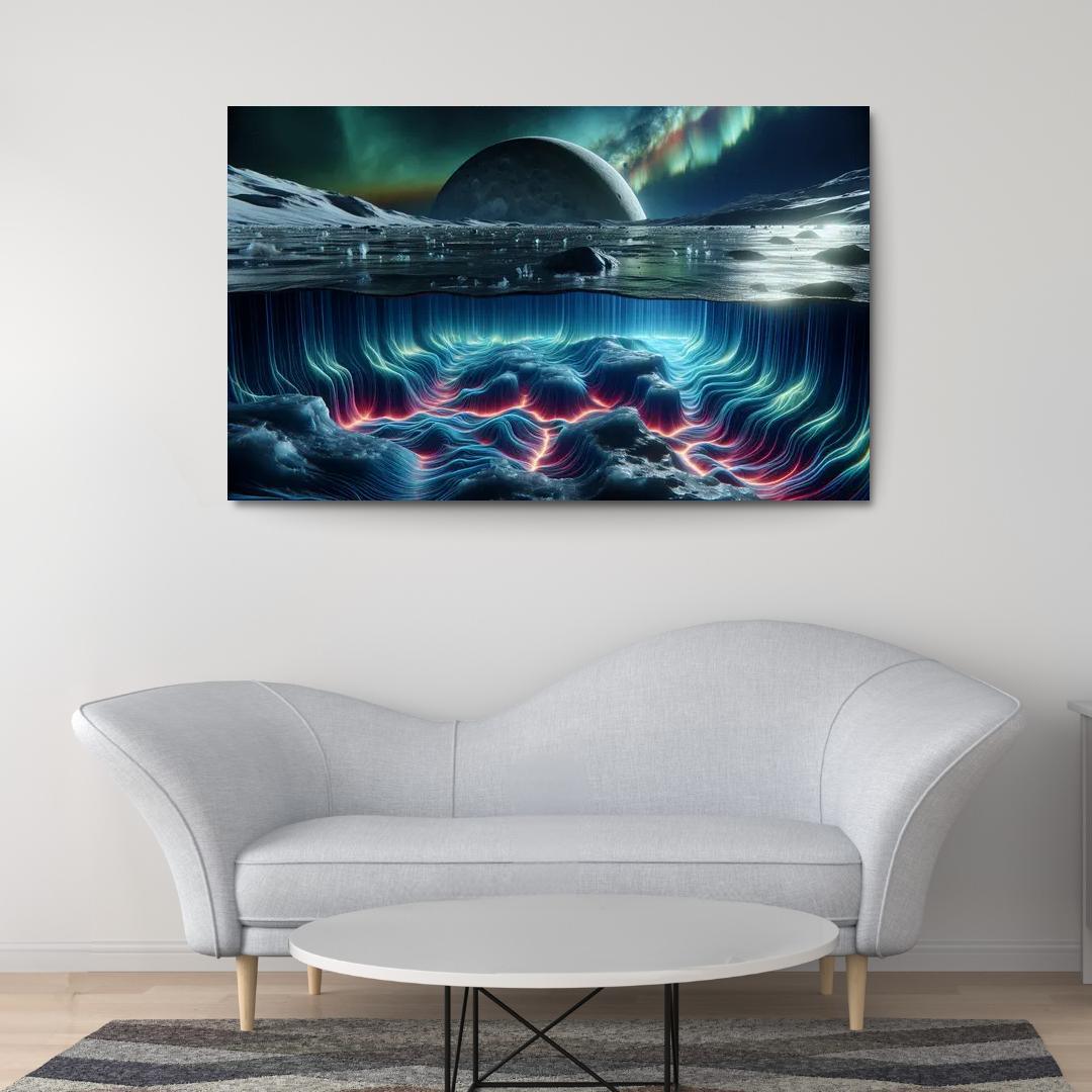 Exploring The Moon's Hidden Ocean Abstract Paintings Frame