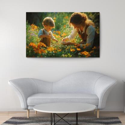 A Garden Of Hope A Mothers Nurturing Spirit Canvas Paintings Frame