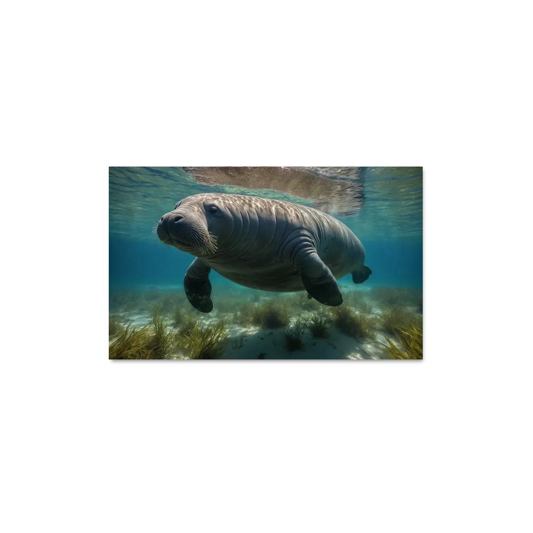The Enigmatic Manatee The Gentle Sea Cow Framed Paintings