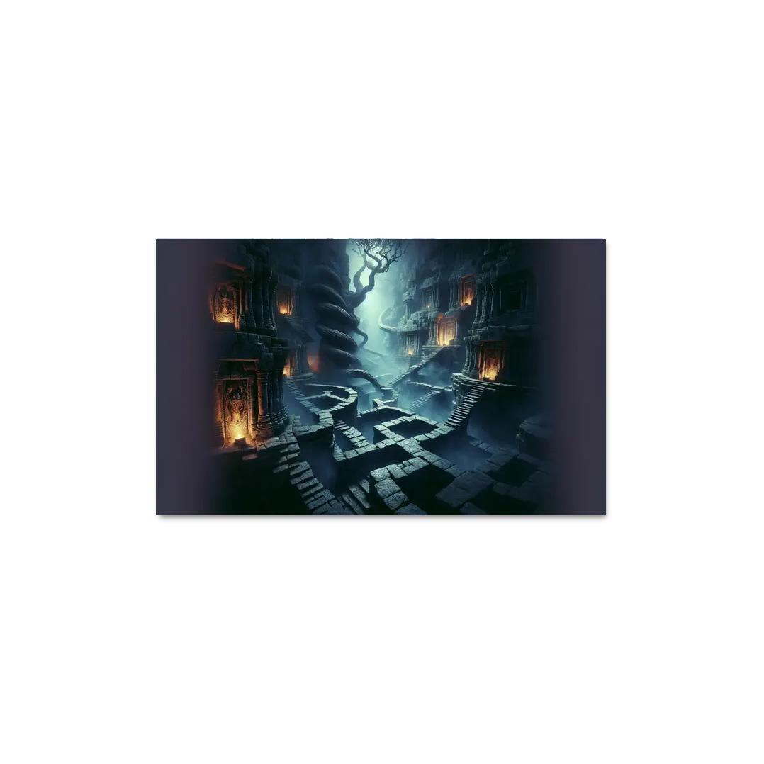 Eclipsed Labyrinth The Maze of Shadows 1 Piece HD Canvas Wall Art-Original Frame