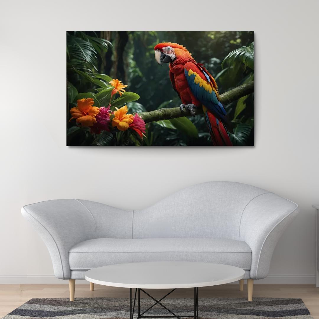 The Vibrant Scarlet Macaw Jewel Of The Rainforest Framed Paintings