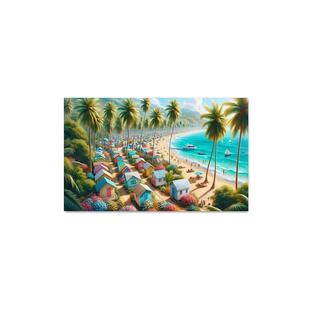 Tropical Escape Beachside Cabana Retreat Modern Paintings Frame