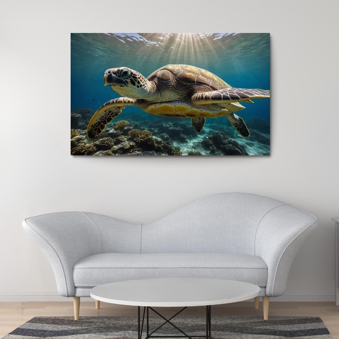 The Stunning Green Sea Turtle Multi-panel Paintings