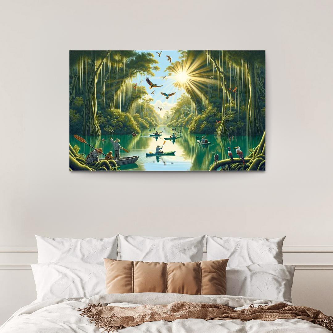 Mystic Waters Lagoon Adventure Abstract Paintings Frame
