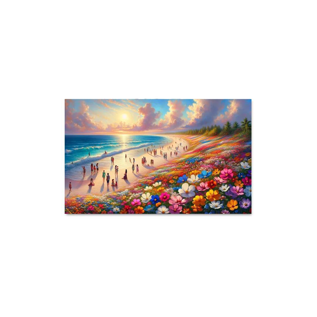 Wildflower Beach Natural Flora Haven Oil Paintings Frame