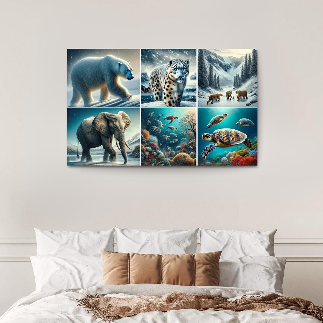 Silent Stories The Plight Of Endangered Species Multi-panel Paintings
