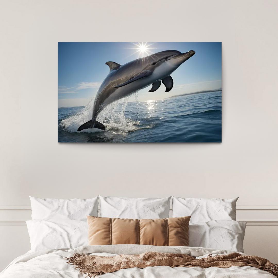 The Playful Bottlenose Dolphin In Coastal Waters Canvas Paintings Frame
