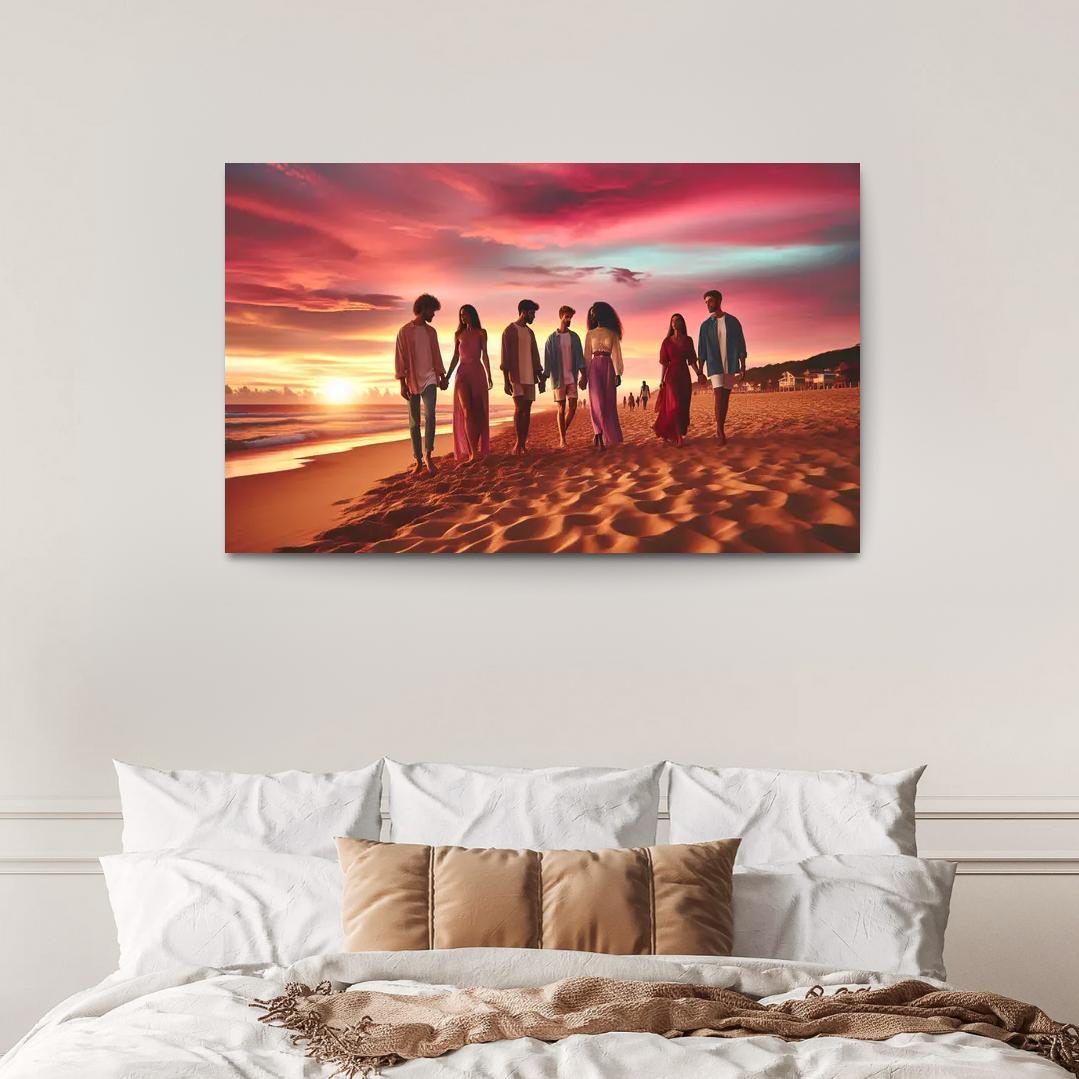 Sunset Shores A Romantic Haven Custom Paintings Frame