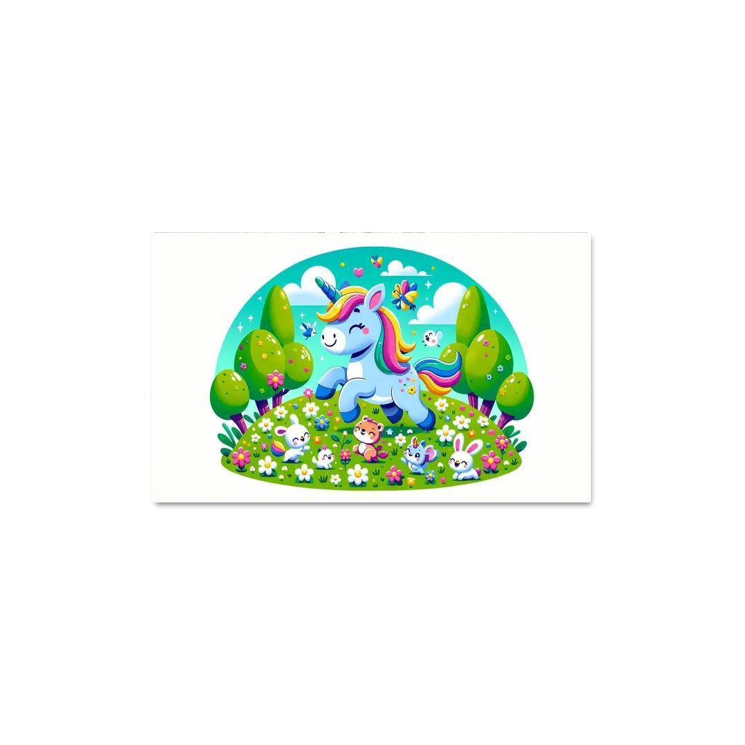 Rainbow Unicorn Friends 1 Piece HD Canvas Wall Art-Original Frame