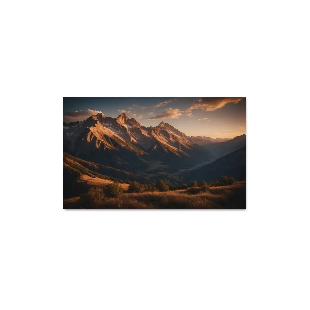 The Soft Glow Of Evening Mountain Shadows Oil Paintings Frame