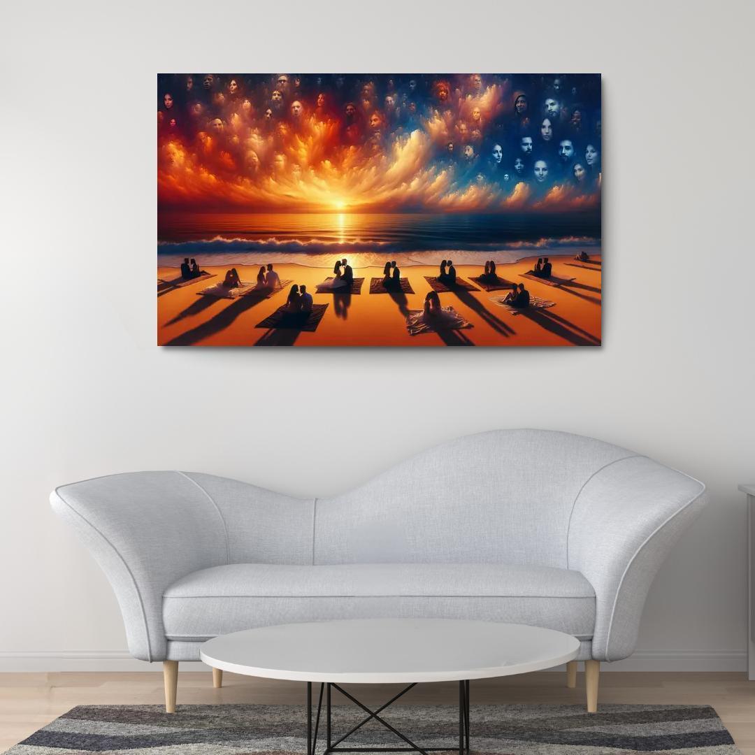 Sunset Oasis Romantic Getaway Art Trends