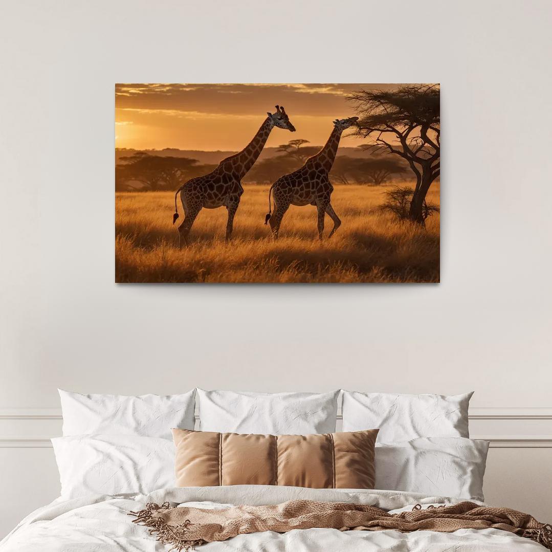 The Elegant Giraffe Towering Among Giants Custom Paintings Frame