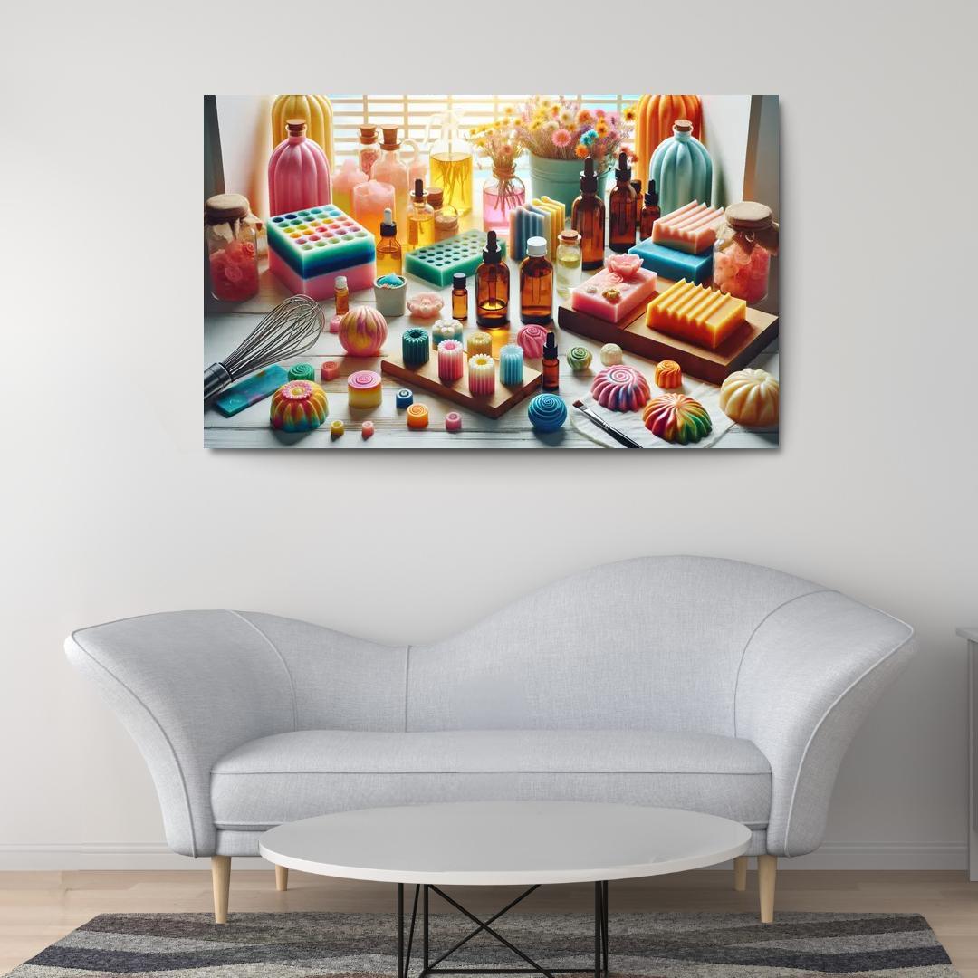 Soap Making Craft Your Own Luxurious Cleansers 1 Piece HD Canvas Wall Art-Original Frame