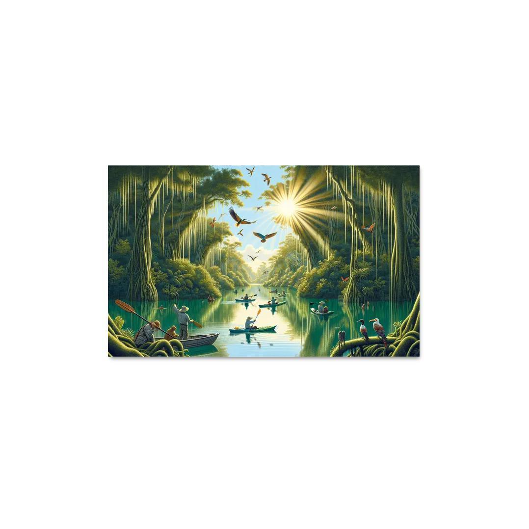 Mystic Waters Lagoon Adventure Abstract Paintings Frame