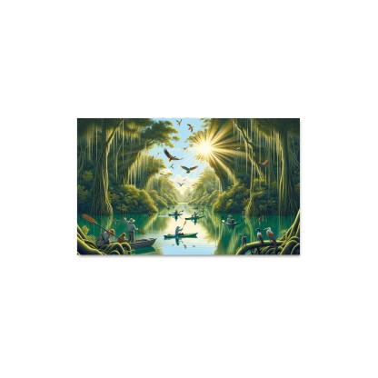 Mystic Waters Lagoon Adventure Abstract Paintings Frame