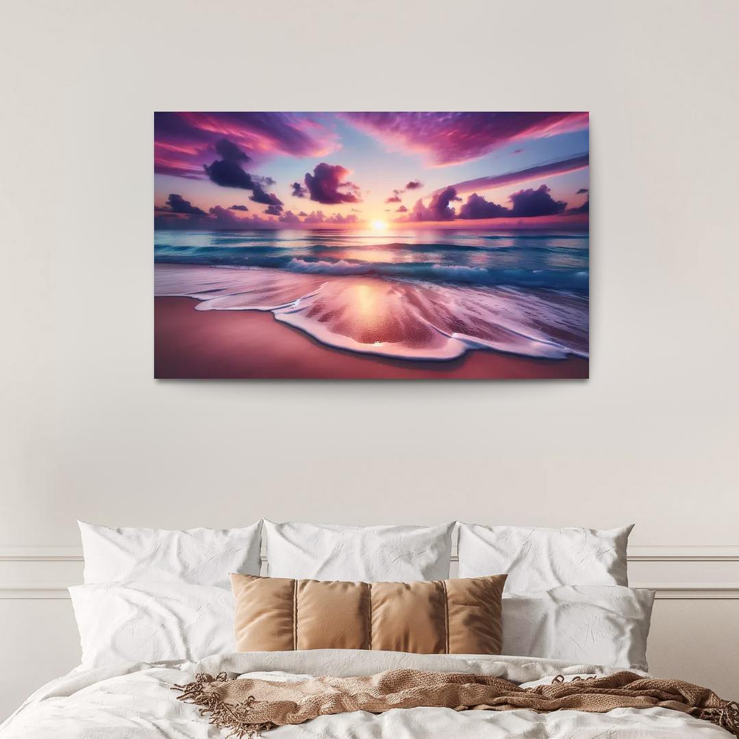 Sunrise Vista Coastal Meditation Spot Oil Paintings Frame