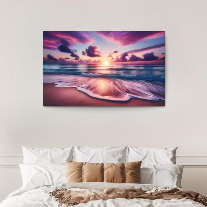 Sunrise Vista Coastal Meditation Spot Oil Paintings Frame