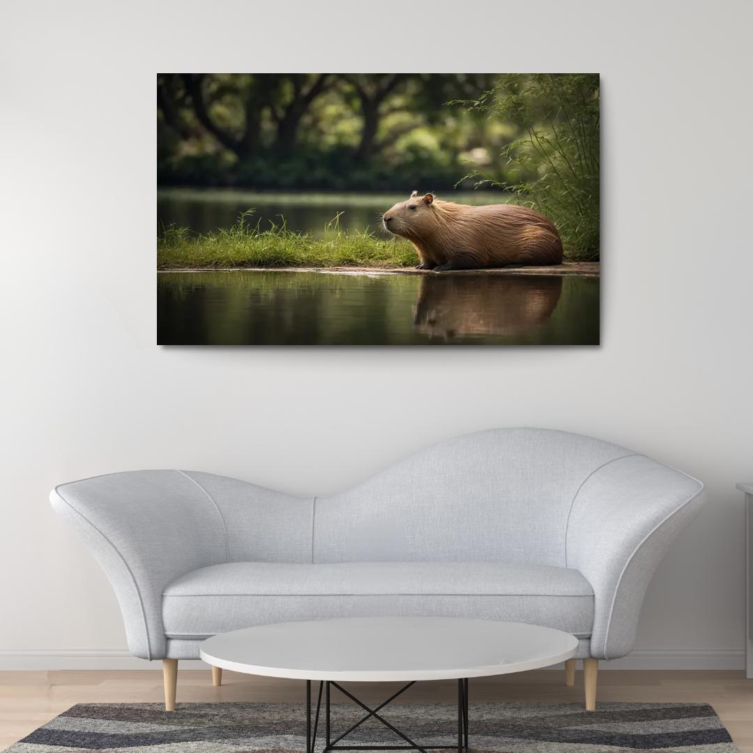 The Charismatic Capybara World's Largest Rodent Canvas Paintings Frame
