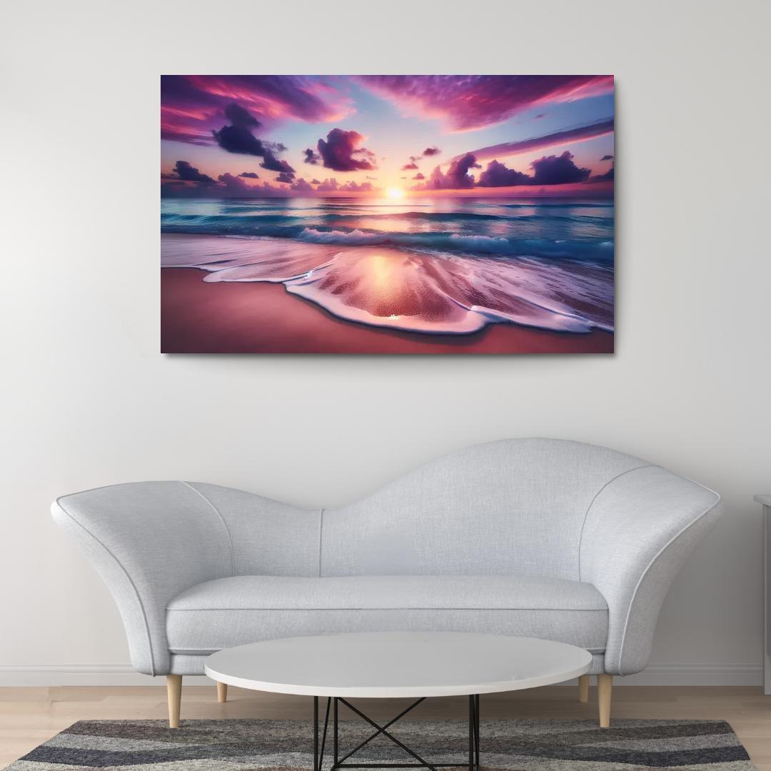 Sunrise Vista Coastal Meditation Spot Oil Paintings Frame