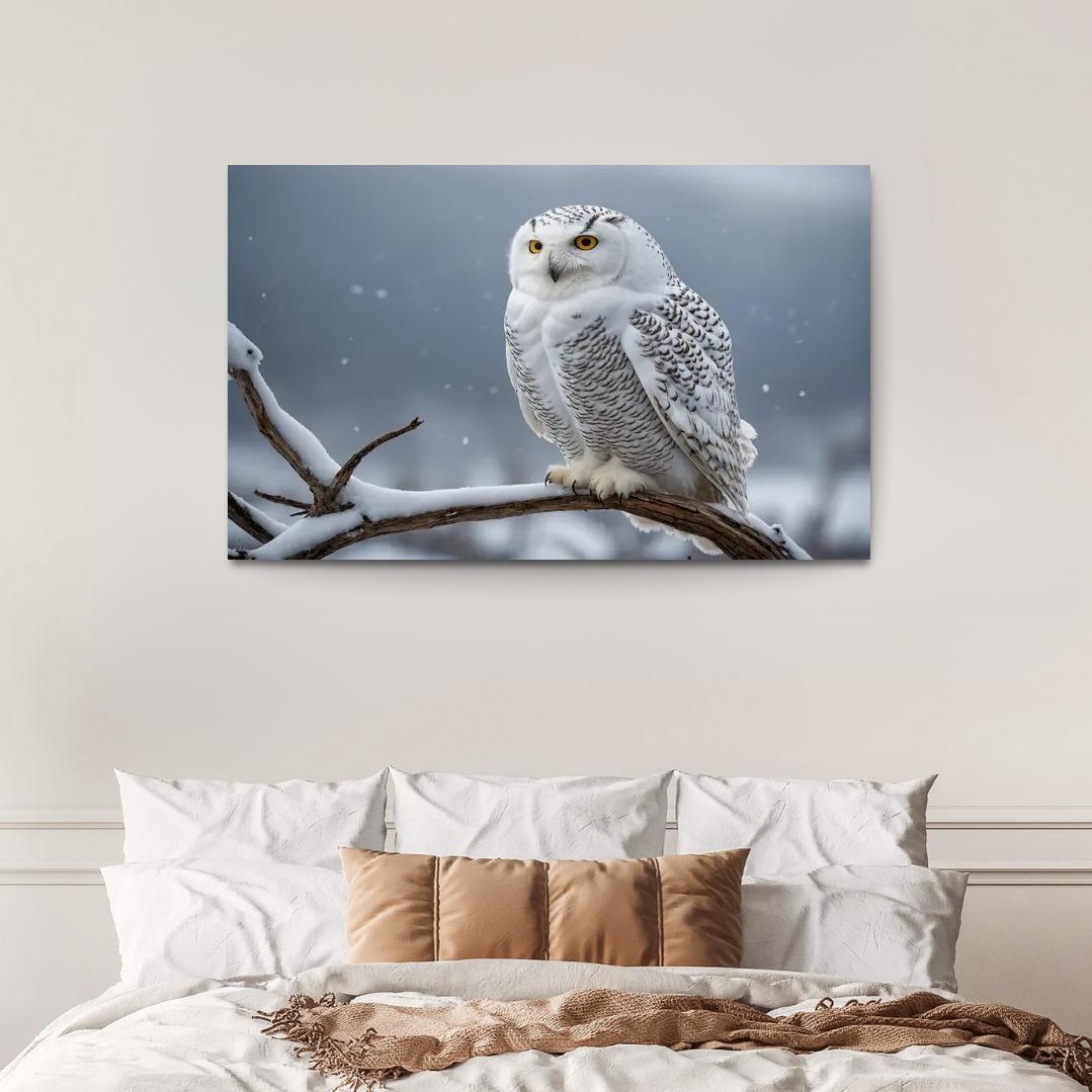 The Graceful Snowy Owl In The Arctic Framed Paintings