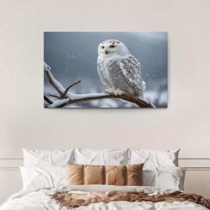 The Graceful Snowy Owl In The Arctic Framed Paintings
