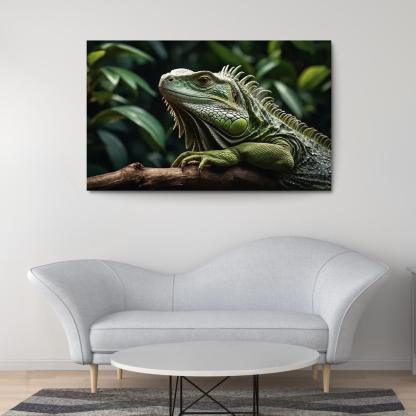 The Mysterious Green Iguana A Lizard Of The Tropics Canvas Paintings Frame