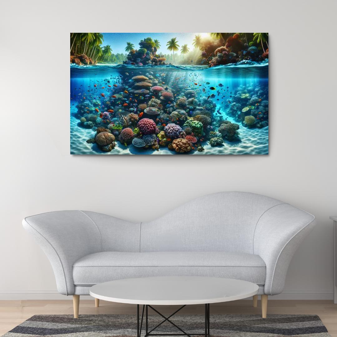 Coral Reef Escape An Underwater Wonderland Canvas Paintings Frame