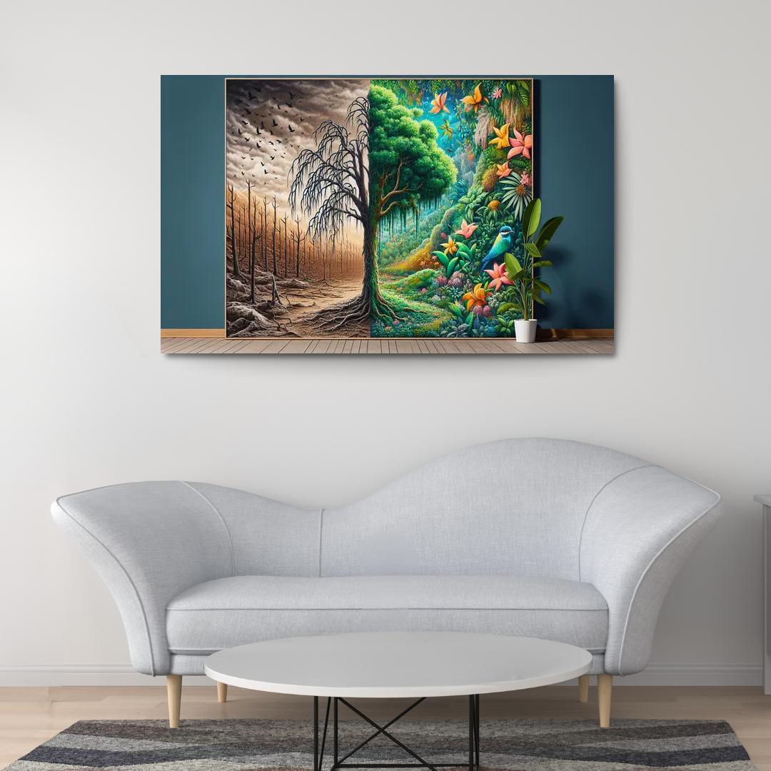 The Last Breath A Call for Climate Justice 1 Piece HD Canvas Wall Art-Original Frame