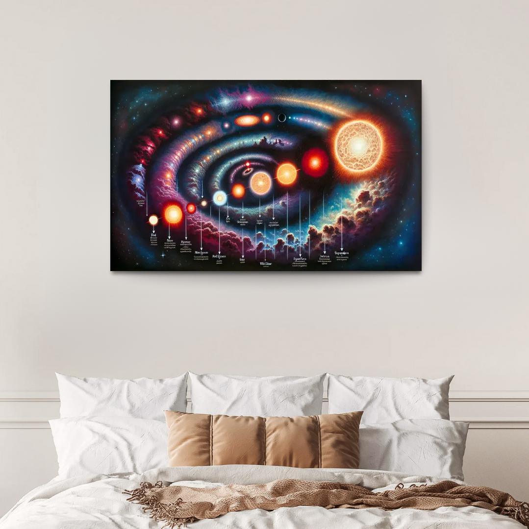 The Life Cycle Of Stars From Nebula To Supernova Abstract Paintings Frame
