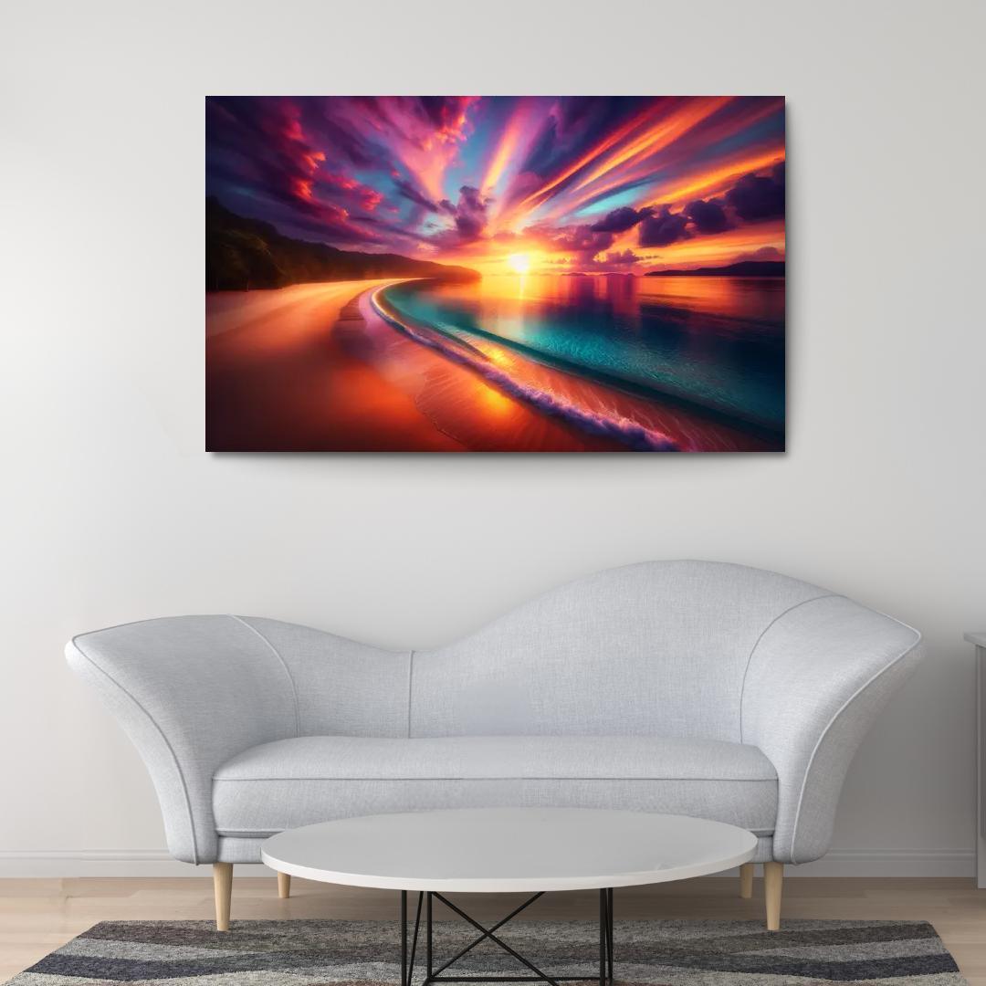 Sunrise Beach A New Day's Awakening Custom Paintings Frame