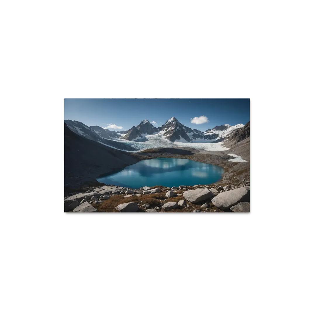 The Majestic Peaks Of Glacier Ridge Modern Paintings Frame