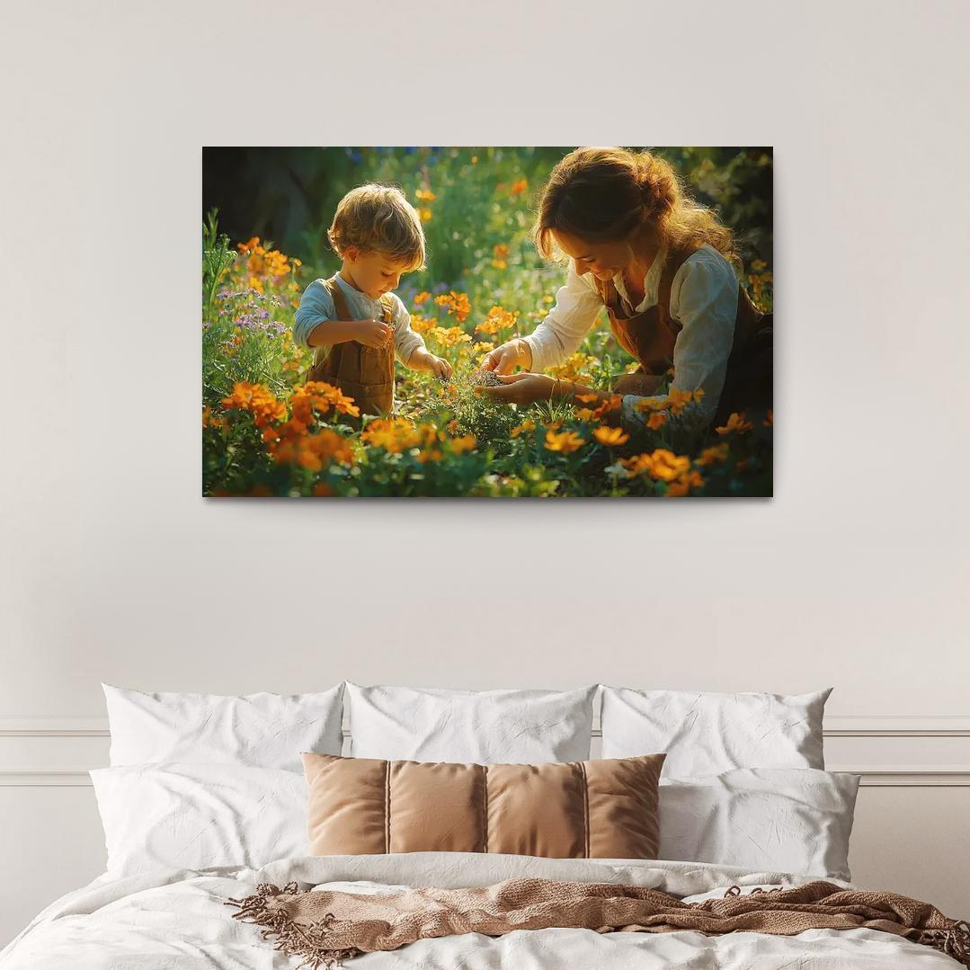 A Garden Of Hope A Mothers Nurturing Spirit Canvas Paintings Frame