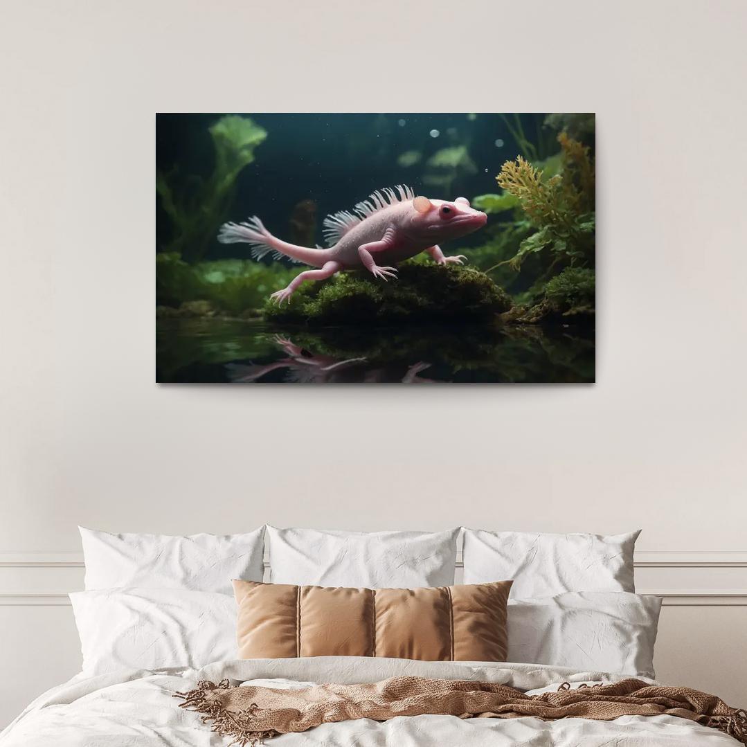 The Mysterious Axolotl Nature's Living Fossil Framed Paintings