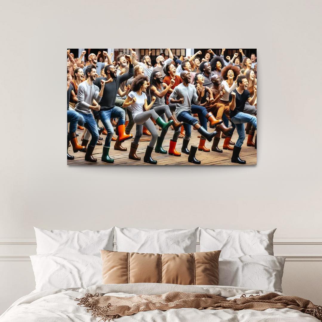 Gumboot Dance The Rhythmic Voice Of South Africa Modern Paintings Frame