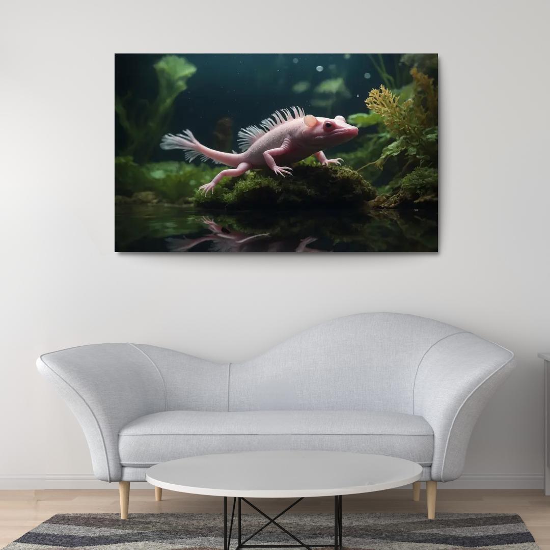 The Mysterious Axolotl Nature's Living Fossil Framed Paintings
