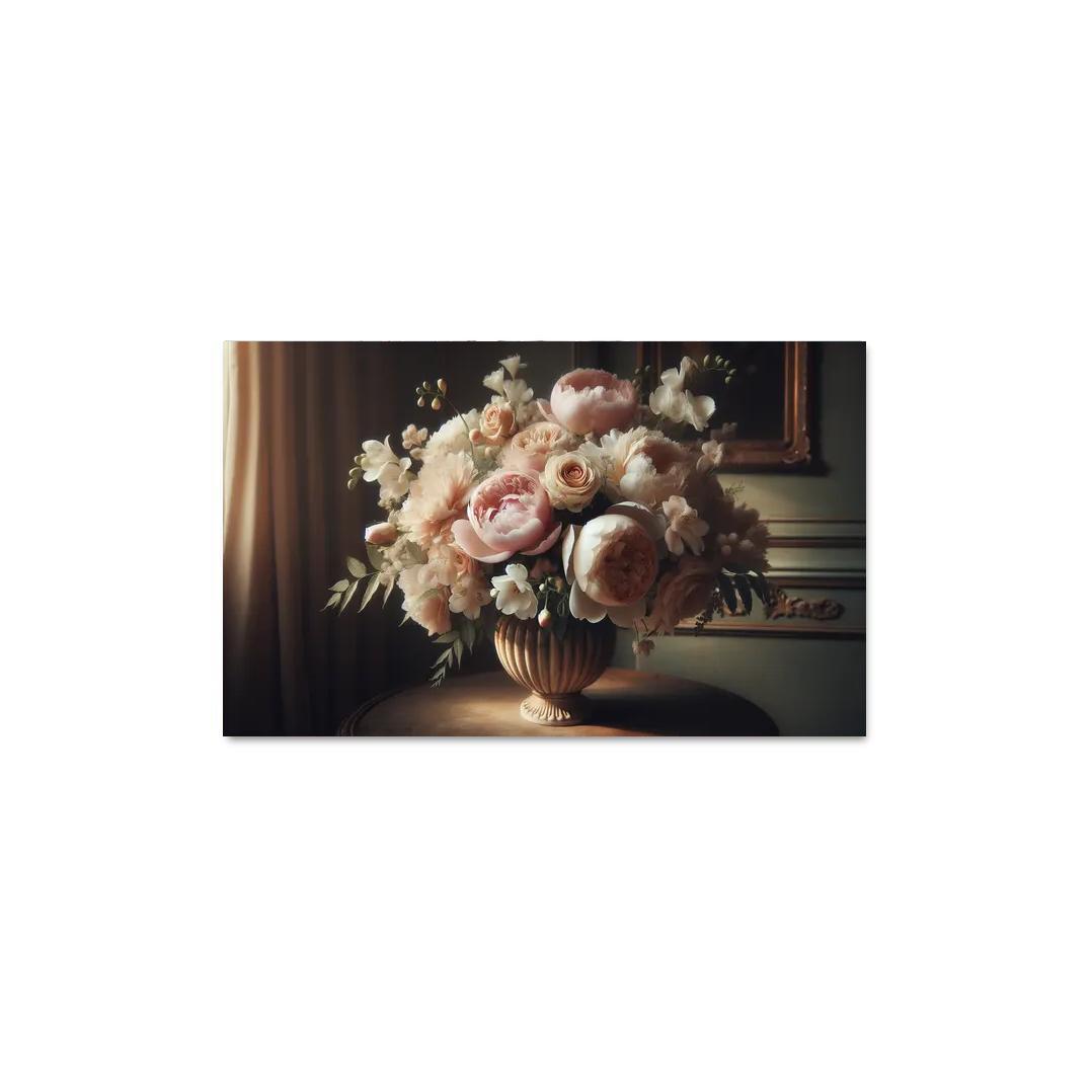 Victorian Romance A Nostalgic Floral Display 1 Piece HD Canvas Wall Art-Original Frame