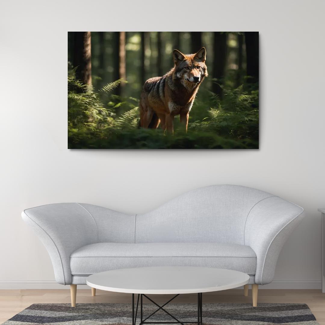 The Enigmatic Red Wolf In The Eastern Forests Framed Paintings
