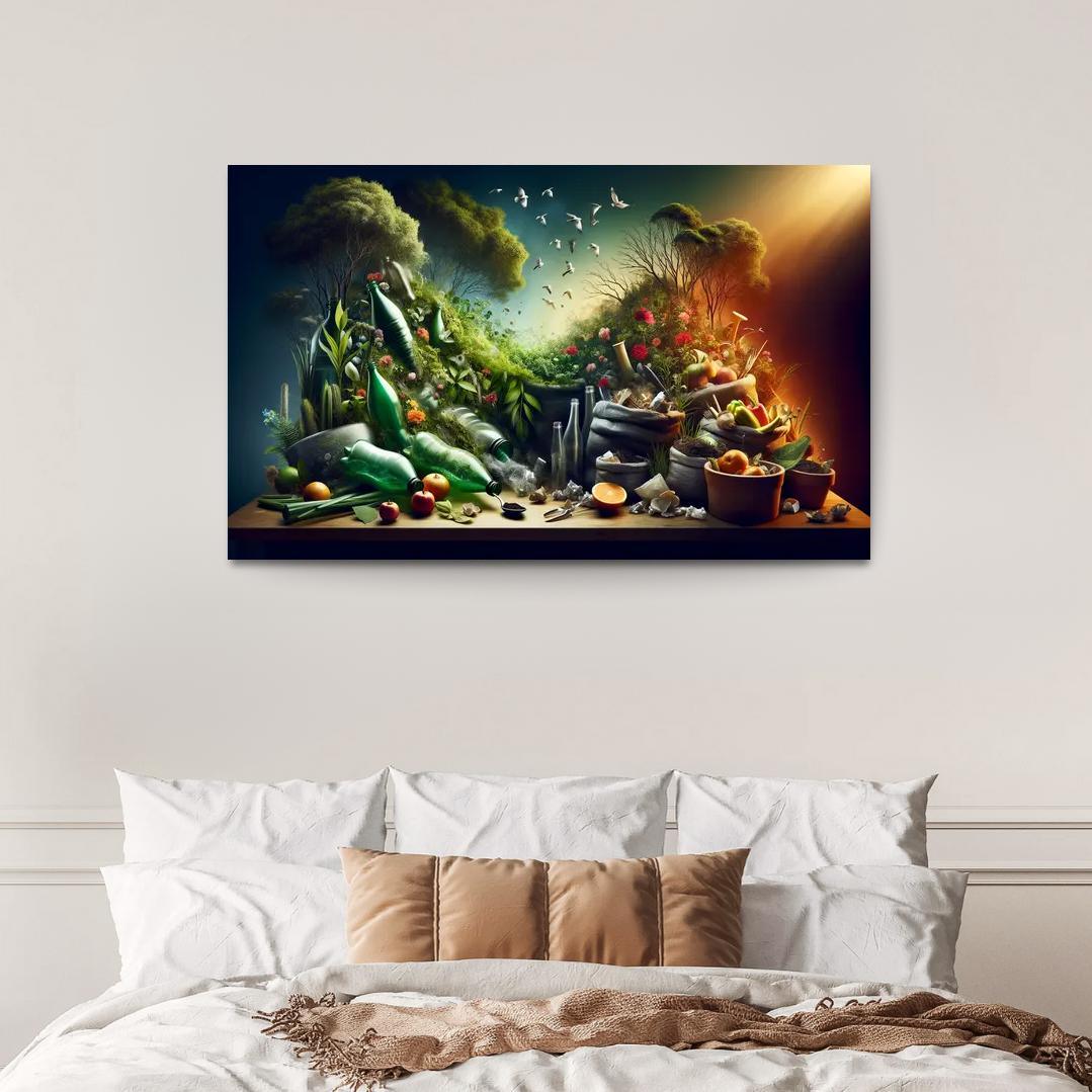 The Cycle Of Waste Towards Sustainable Living Custom Paintings Frame