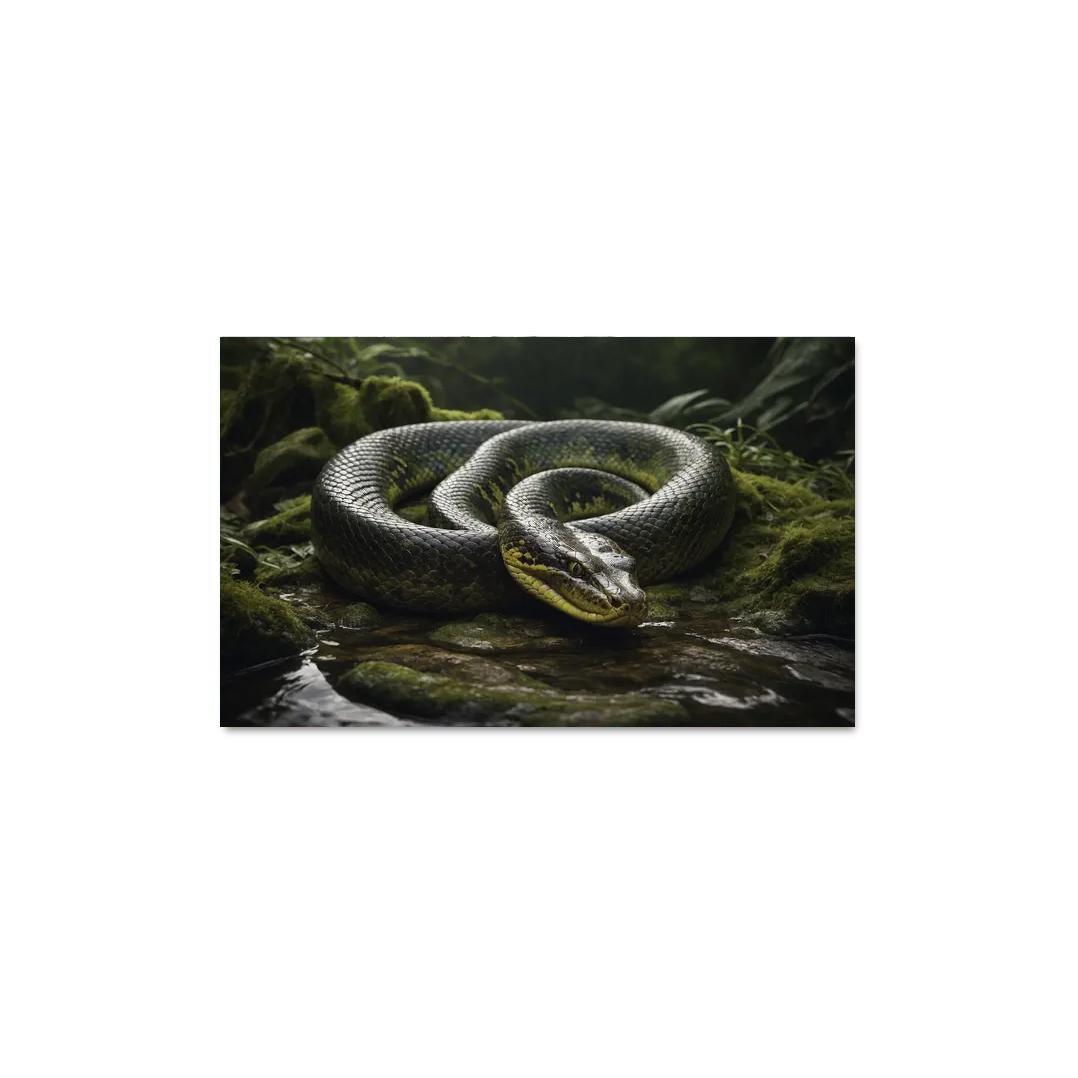 The Mysterious Green Anaconda Giant Of The Swamps Canvas Paintings Frame