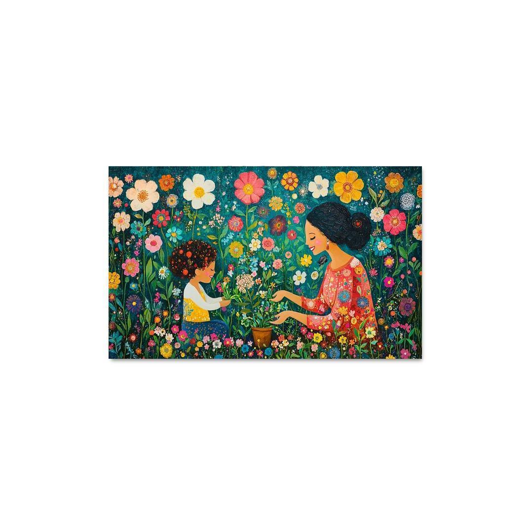 A Garden Of Wisdom A Mothers Nurturing Spirit Canvas Paintings Frame